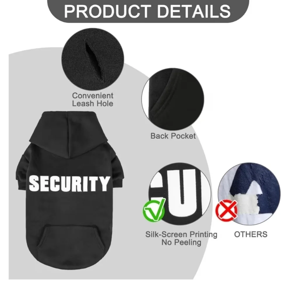 Security Black Dog Hoodie NWT
